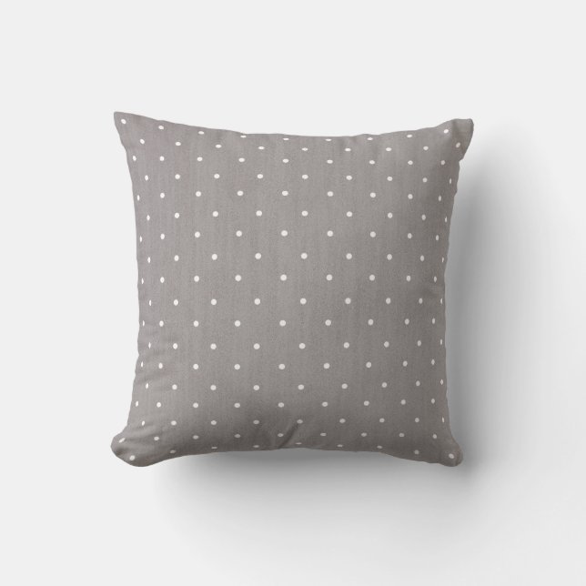 Coussin Gris et blanc Petits Pois Moderne Chic (Recto)