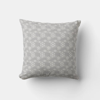 Coussin Gris et blanc Snowflake Motif moderne saison