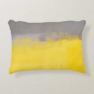 coussin gris et jaune "A Simple Abstrait"