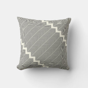 Coussin Gris et off Flèche blanche Motif à sonneries