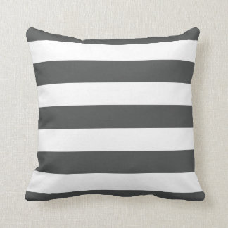 Coussin Gris et rayures blanches modernes au charbon de bo
