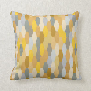 Coussin Gris géométrique de jaune de motif d'été moder