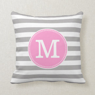 Coussin Gris Gris Gris Blanc Gris Mini Pastel Rose Monogra