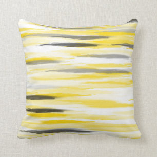 Coussin Gris jaune Abstrait rayures