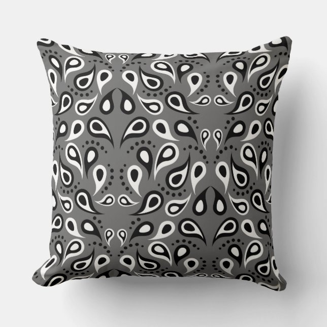 coussin gris paisley (Recto)