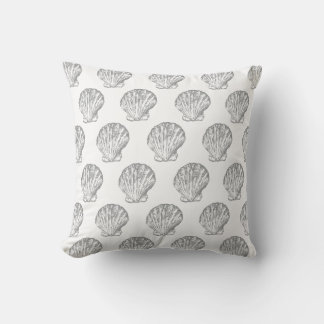 Coussin Gris Seashell élégant et transparent motif