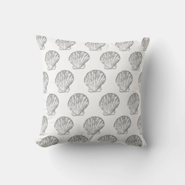 Coussin Gris Seashell élégant et transparent motif (Recto)