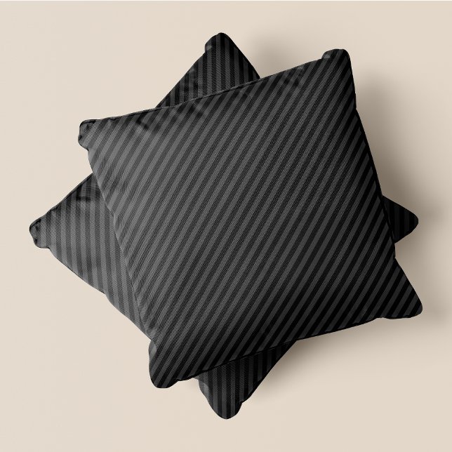 Coussin Gris Sur Gris Gris Grillé Simple & Chic Accent (Grey On Grey Striped Simple & Chic Accent Throw Pillow)