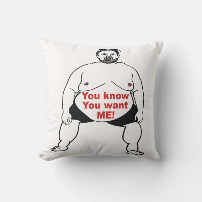 Coussin Gros carreau désagréable répugnant drôle d'homme (Recto)
