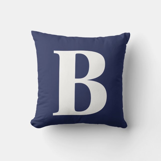 Coussin Gros monogramme bleu marine  (Recto)