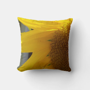 Coussin Gros plan de tournesol jaune