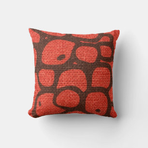 Coussin Gros plan d'un motif abstrait en tissu texturé