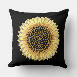 Coussin Gros tournesol, Coeurs et points d'or