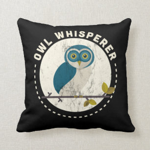 Coussin Grosse Chouette à cornes Whisperer Oiseau à observ