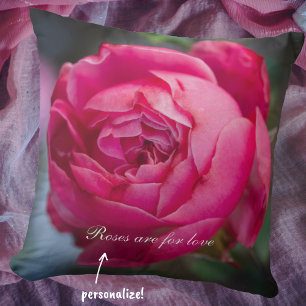 Coussin Grosse rose rose