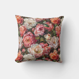 Coussin Grosses fleurs de Rose Lancer l'oreiller