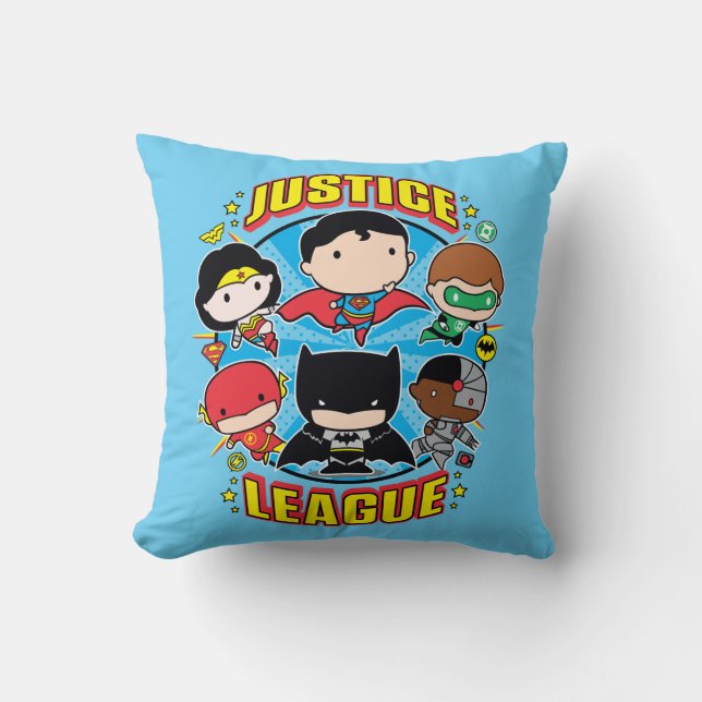 Coussin Groupe de la Ligue de la justice de Chibi (Recto)