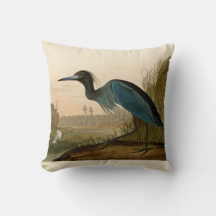 Coussin Grue bleue Héron Impression Audubon Art côtier