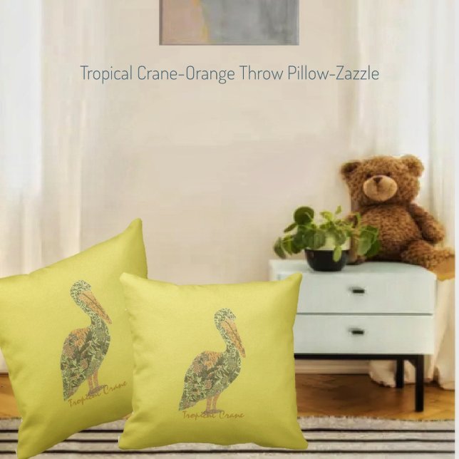 Coussin Grue tropicale (Créateur téléchargé)