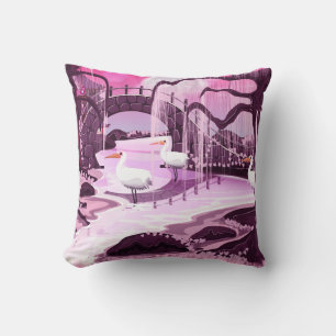 Coussin Grues dans le jardin coréen