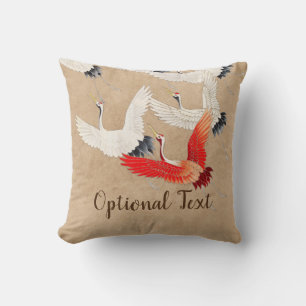 Coussin Grues volantes japonaises