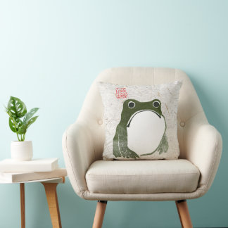 Coussin Grumpy Grenouille japonaise crapaud 19ème siècle