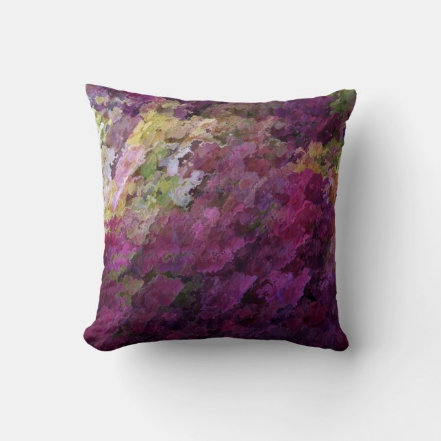 Coussin grunge 16x16 d'impression de jardin (Recto)