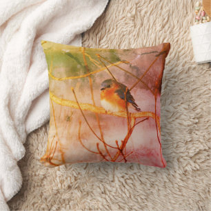 Coussin Grunge Abstraite de Bluebird d'hiver