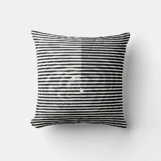 Coussin grunge art abstrait brut aléatoire lignes horizont