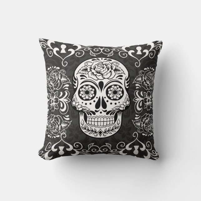 Coussin grunge gothique de crâne décoratif de (Recto)
