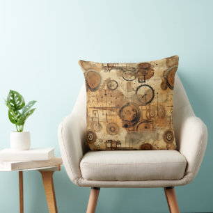 Coussin Grunge Rustic Steampunk Horloge (1)