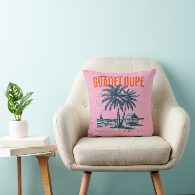Coussin Guadeloupe 971: Souvenirs Tropicales  (Chaise)