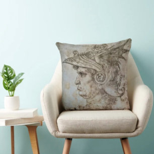 Coussin Guerrier casqué de Léonard