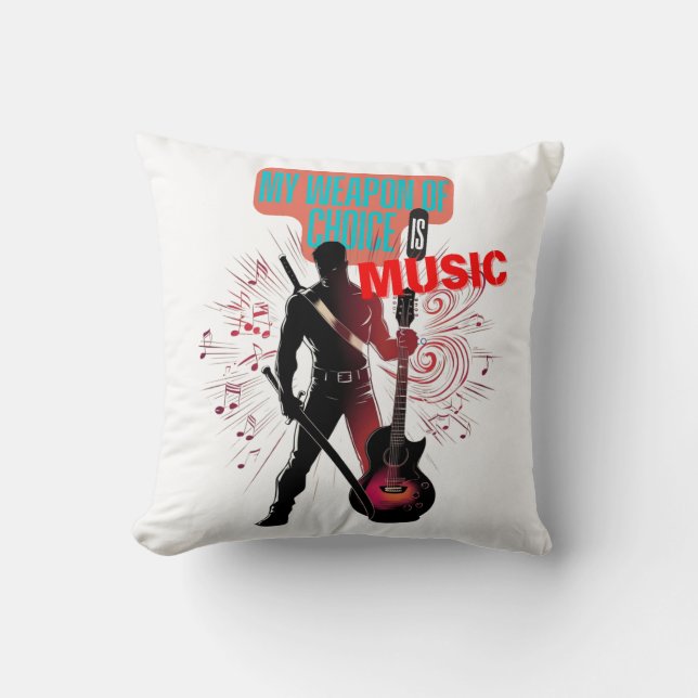 Coussin Guerrier de musique (Recto)