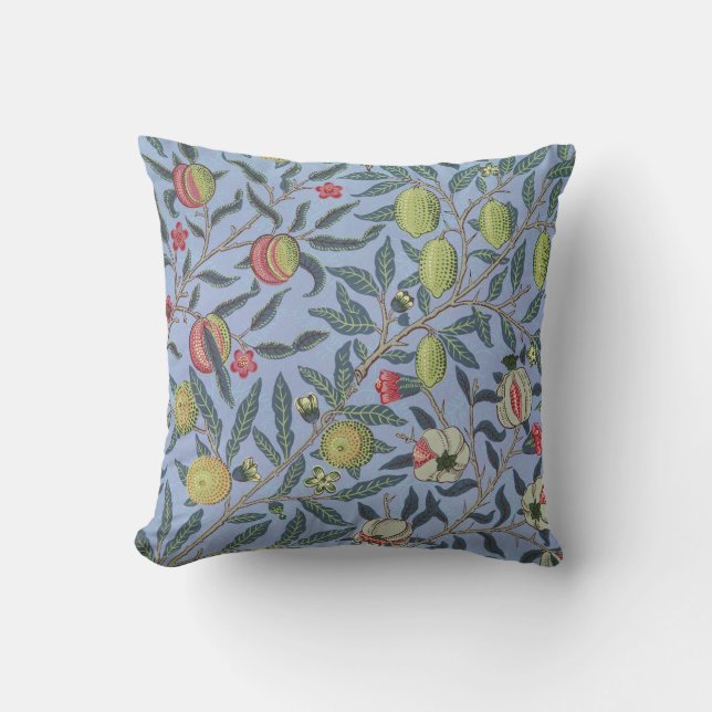 Coussin Guillaume Morris Fruit Pomegranate Blue Orament (Recto)