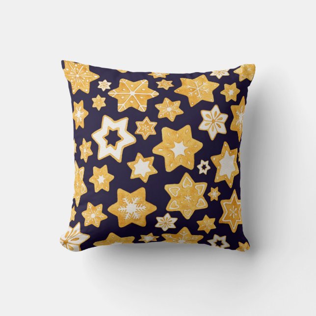 Coussin Guirlande de biscuit de Noël avec l'arrière - plan (Recto)