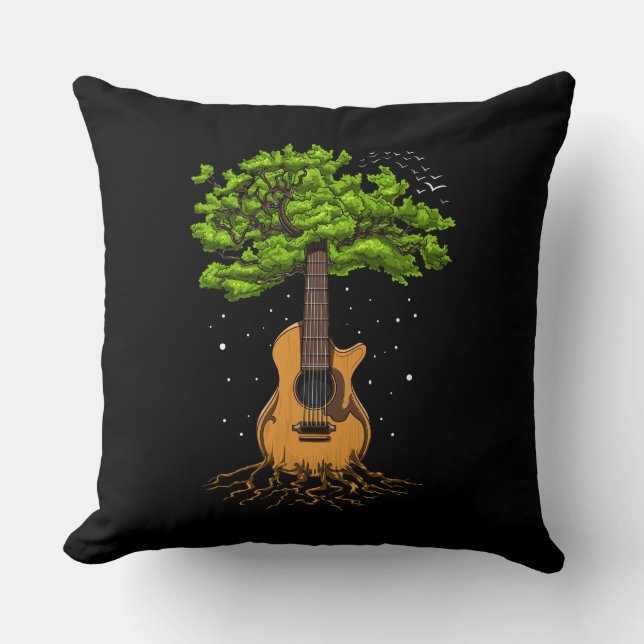 Coussin Guitare Acoustique Arbre De Vie (Recto)