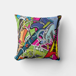 Coussin Guitare Rock Musique Star Grunge Couch Lance Oreil