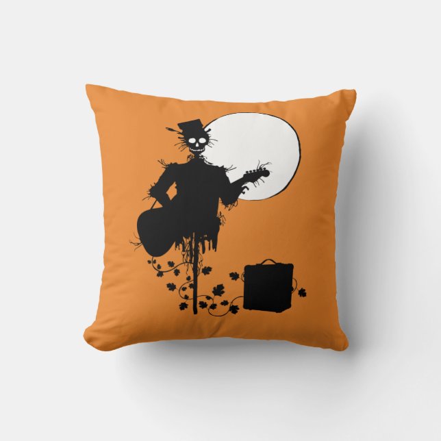 Coussin Guitare Rock & Roll Skeleton Scarecrow Halloween (Recto)
