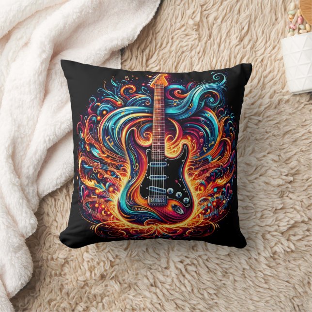 Coussin Guitare vibrante tourbillonnant avec mélodies colo (Couverture)
