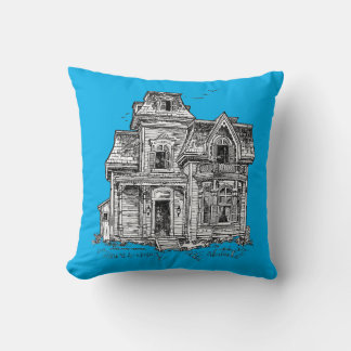 Coussin Gurd's House—Montreal Stylo & Ink Art par Don Kirk