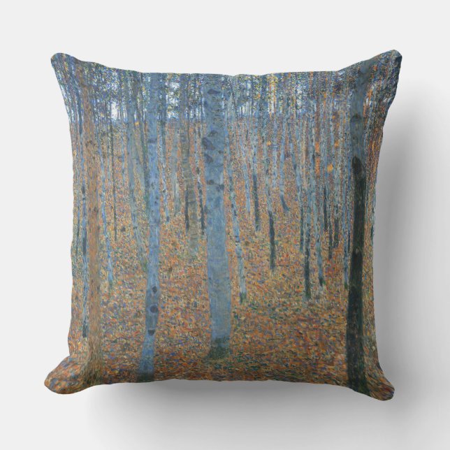Coussin Gustav Klimt Fir Forêt Tannenwald Arbres rouges (Recto)