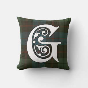 Coussin Guthrie Clan Tartan Monogramme
