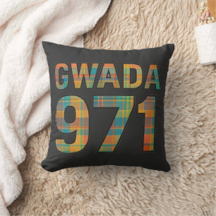 Coussin GWADA 971 Madras Vibrant – Fierté Guadeloupéenne