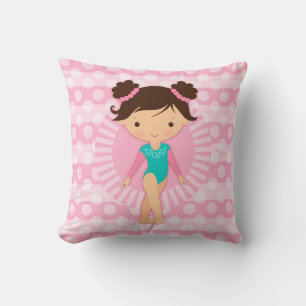 Coussin Gymnaste - turquoise mignonne de rose de