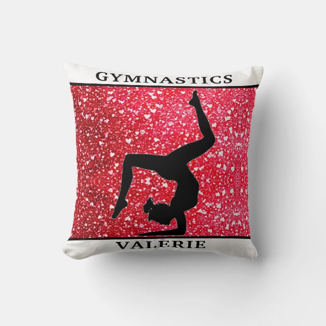 Coussin Gymnastique Lancer l'oreiller avec le nom de la gy (Recto)