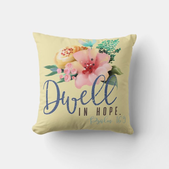 Coussin Habiter dans Hope Verse Floral (Recto)