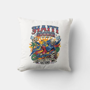 Coussin Haïti Football Squelette Attaquant Nations Style A
