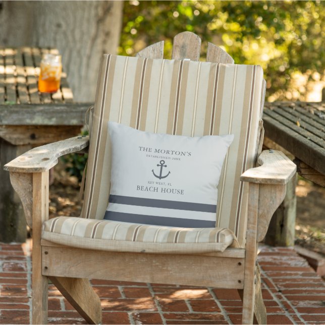 Coussin Hale Blue et Ancre de sel marin Family Beach House (Chaise)