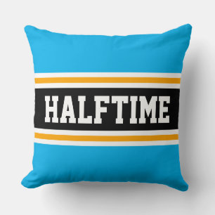 Coussin HALFTIME Fun Sky Bleu Jaune Noir Sportif Stripes